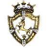 New Vintage Rhinestone Small Crown Prancing Brooch For Men 'S Suit Corsage Horse Lapel Pin Badge Clothing &Accessories