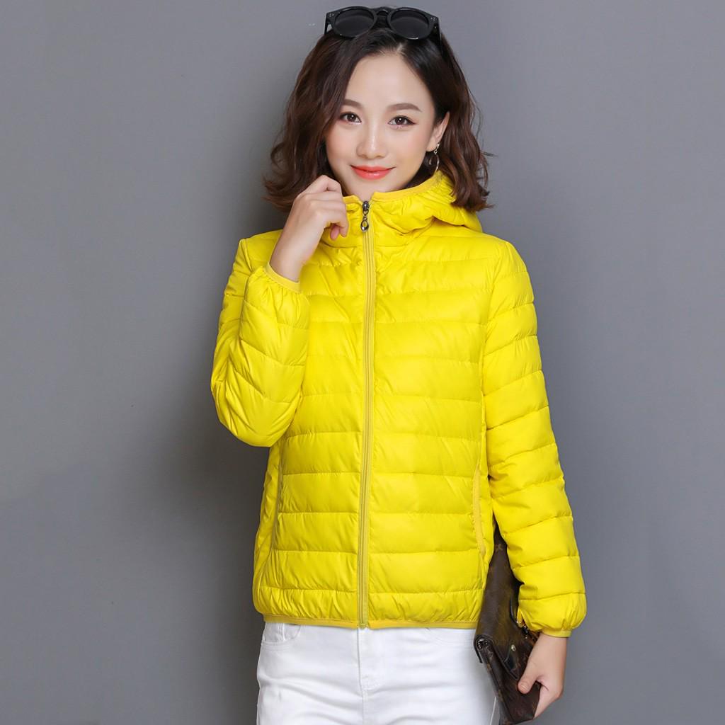 Women's Autumn and Winter Hooded Thin Section Warm Jacket Plus Size Short Slim Zip Section Long Sleeve Tops
