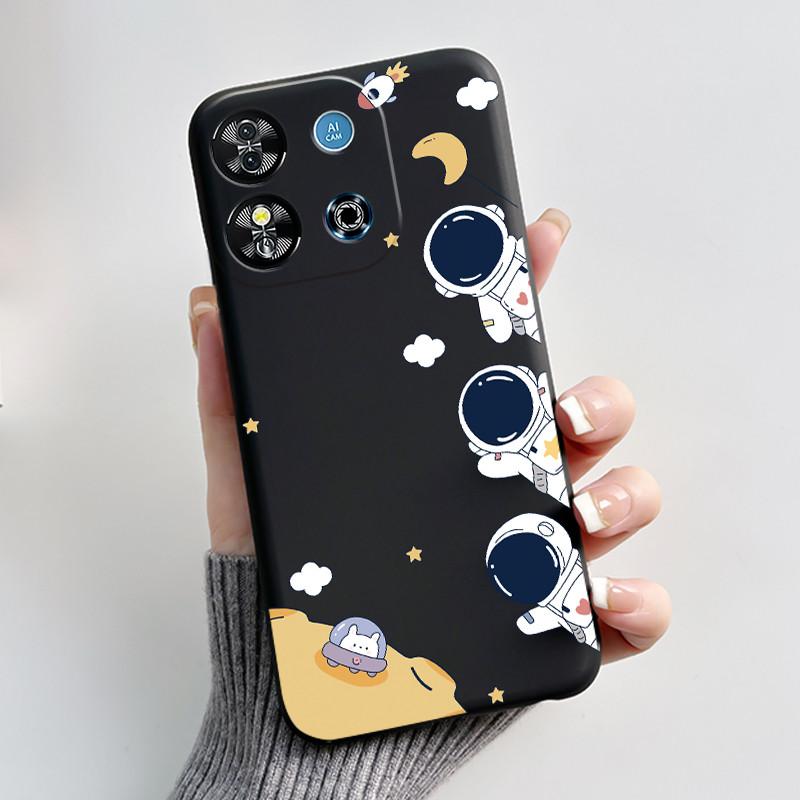Чехол для Oukitel C57S/C57 Pro/C57 Plus/C57 Ultra/BLU J12, эстетичный, милый, с рисунком кота, черный, из мягкого силикона, противоударный