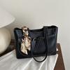 Daily Commuting To Work and Large Capacity Bag for Women In Spring Simple and Fashionable Tote Bag Silk Scarf Decorative Shoulder Bag