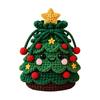 Winter Room Decoration DIY Christmas Crochet Gift Bag Material Kit for Beginners, Handmade Knitted Festive Craft Bag Creative Xmas Tree/Elf/Nutcracker