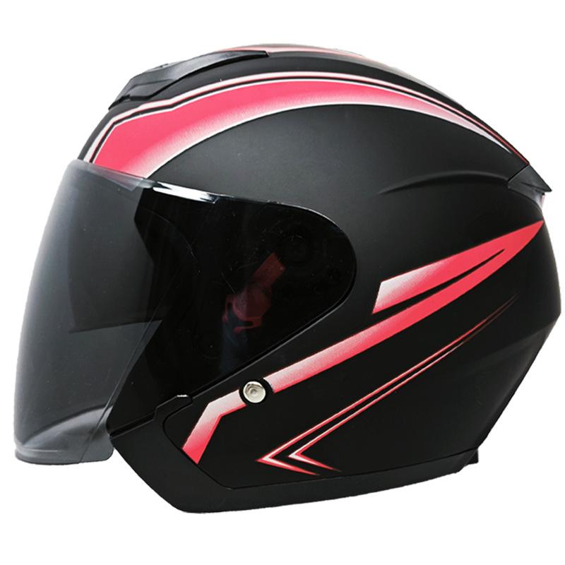 3/4 Helmet Double Lens Half Helmet Electric Car Helmet Men and Women Four Seasons Universal Riding Safety Helmet