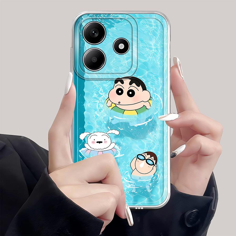 Cute Crayons Shinchan Case for Xiaomi Redmi Note 14 Pro Plus 12S 13C Note 13 A4 11 9 10 14C 11S 12 10S Soft Phone Cover