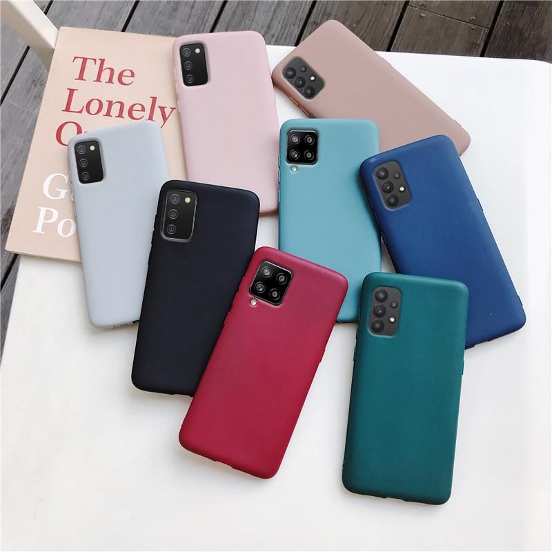 Силиконовый чехол для телефона Samsung Galaxy A12 A11 A42 A52 A51 A71 A72 A81 A91 A41 A31 A32 5G M02S A02S M31 M51 M21, матовая мягкая задняя крышка из ТПУ, Fundas Coque
