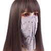 Sunscreen Veil Face Cover Flower Pattern Face Gini Mask Thin Ice Silk Mask  Outdoor