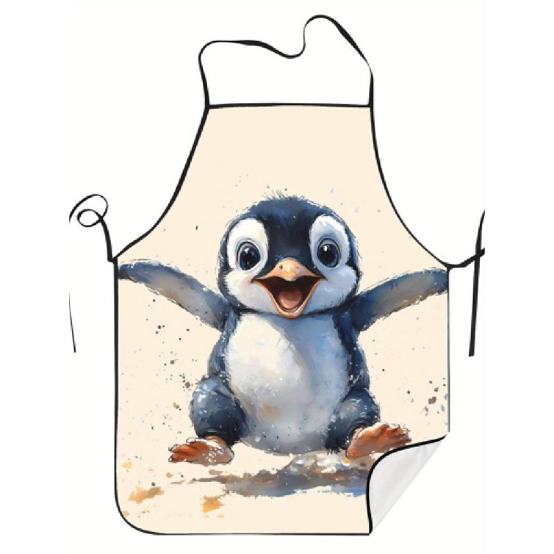 1pc of Creatively Designed Penguin Kitchen Apron, Available in Various Sizes