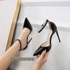 Size 35-46 Sexy Pointed Toe 12CM High Heels Ladies Party Prom Bridal Shoes Women Pumps Double Buckle Ankle Strap Stiletto Sandal