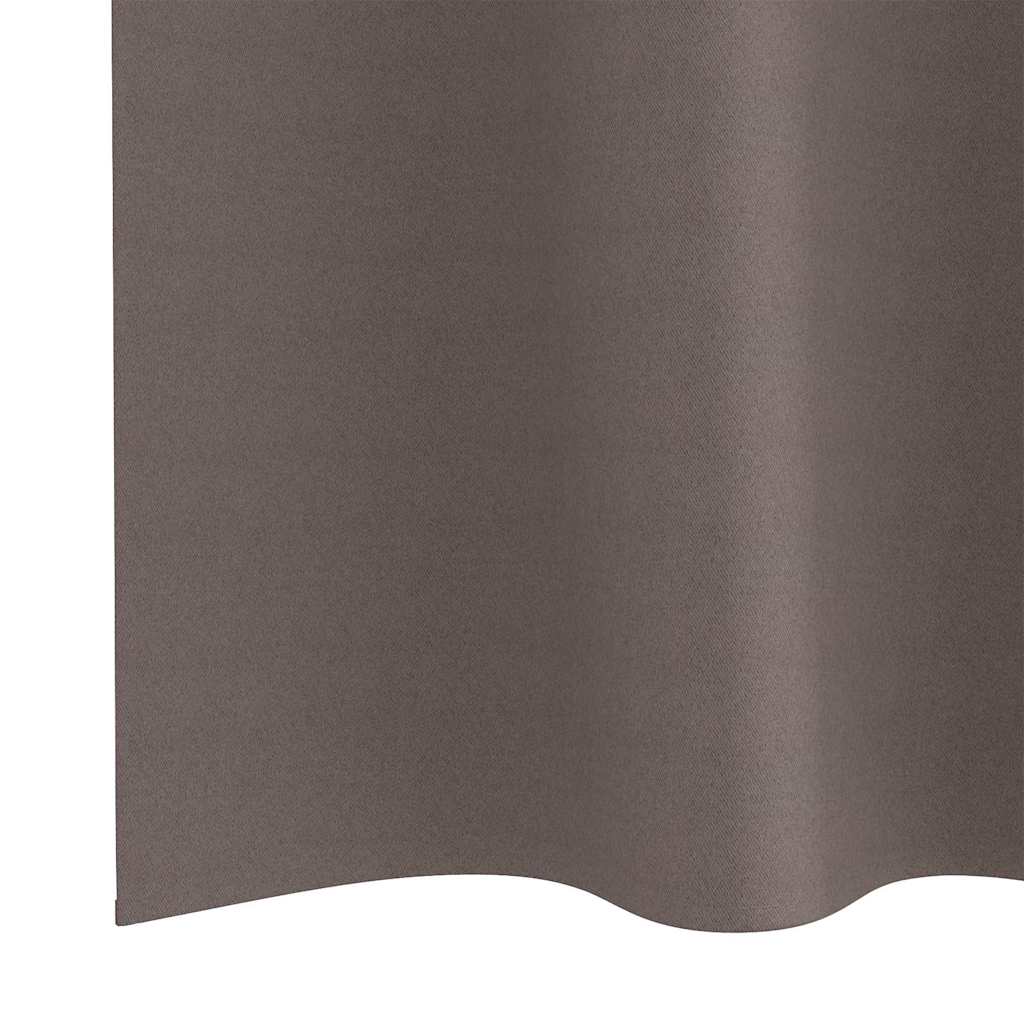 Blackout Curtains with Rings 2 pcs Dark Brown