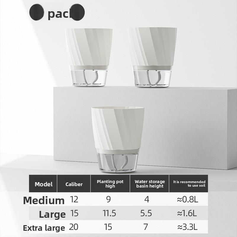 Thickened transparent self-watering green plant pot for home use, suitable for lazy people, high-end indoor green plant vessel