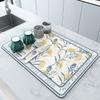 Floral Prints Coaster Absorbent Cup Mat Non -Slip Quick Dry Coffee Dish Kitchen Table Mat Bathroom Drained Pad For Bowl Plate