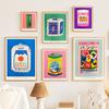 Japanese Juice Blossom Ink Canned Sardine Tomato Wall Art Painting Nordic Abstract Posters and Prints Pictures Living Room Decor