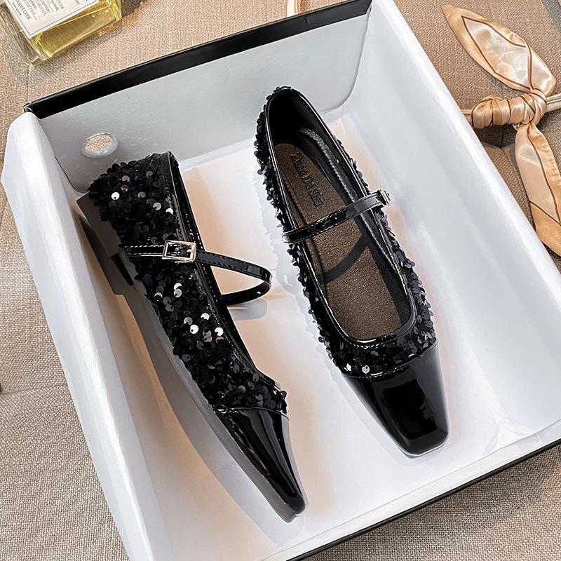 Туфли Мэри Джейн из серебристой кожи в стиле пэчворк, женские балетки с ремешком на щиколотке, блестящие мокасины, женские блестящие туфли