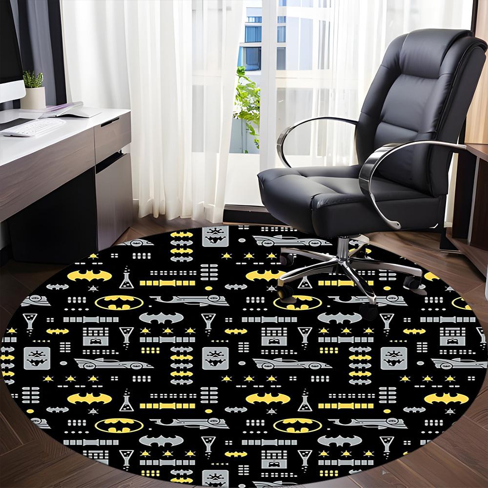 1pc Batman Office Round Area Rug, Under Office Chairs Bedroom Living Room Home Decor, Room Deco, Available in Various Sizes068