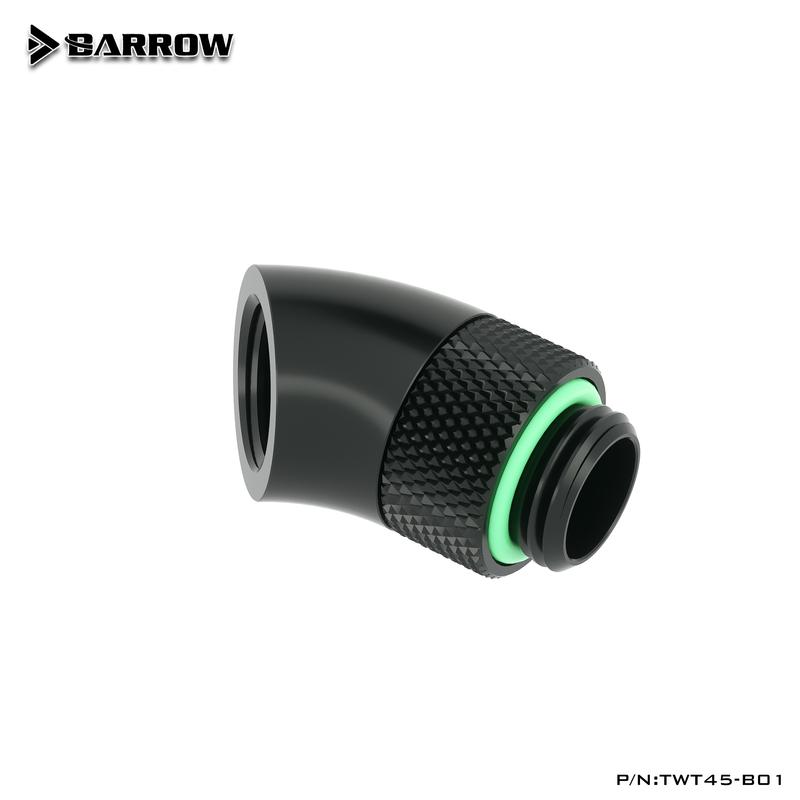 Фитинг Barrow G1/4'' Поворотный фитинг 45 градусов Адаптер Вращающийся на 45 градусов Адаптеры для водяного охлаждения Черный/Белый/Серебристый