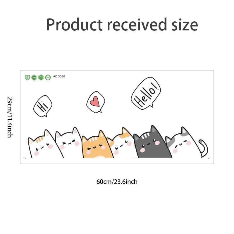 1PC Sartoon Cute Cat Stickers For Decorating Bedroom Wardrobe Doors, With Waterproof Self-adhesive Stickers