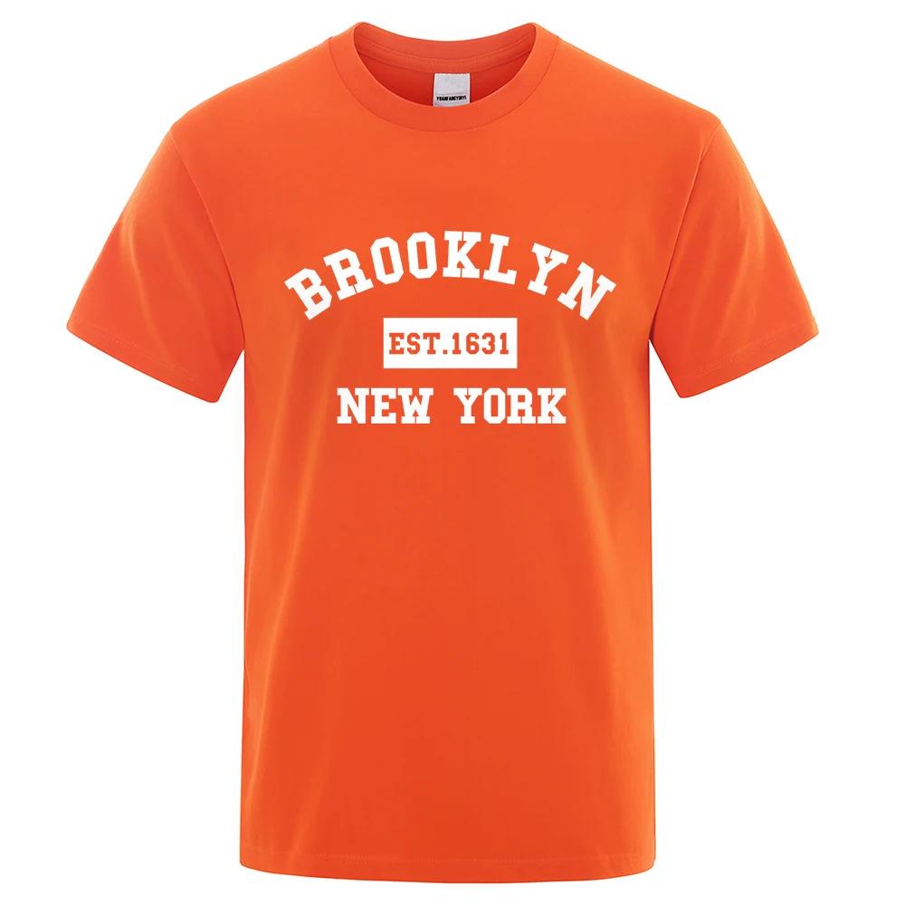 Мужская летняя повседневная хлопковая футболка Brooklyn East 1631 Нью-Йорк