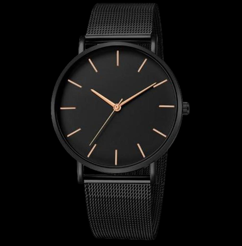 Men's Watch Simple Elegant Deemount Select Quartz Movement Mineral Glass Men's Watch 1 (Black)