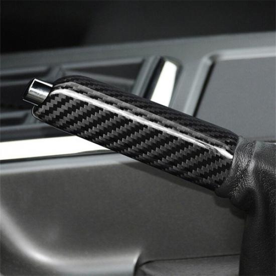 Black Real Carbon Fiber Central Handbrake Handle Cover Change For Mustang 10-14