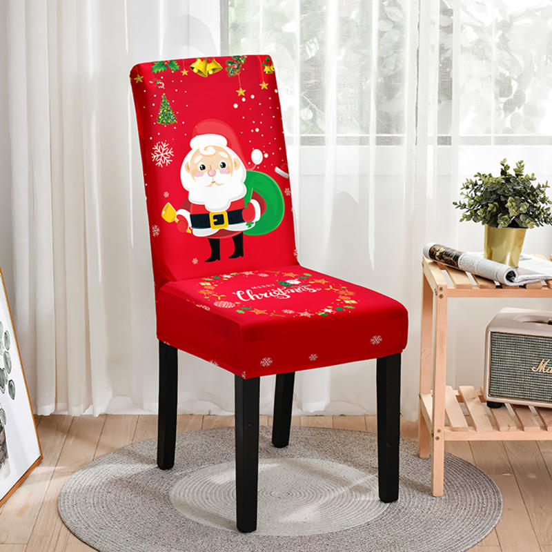 Elastic Dining Chair Cover For Christmas Atmosphere Decoration Suitable For High Back Dining Chair Cover Atmosphere Decoration