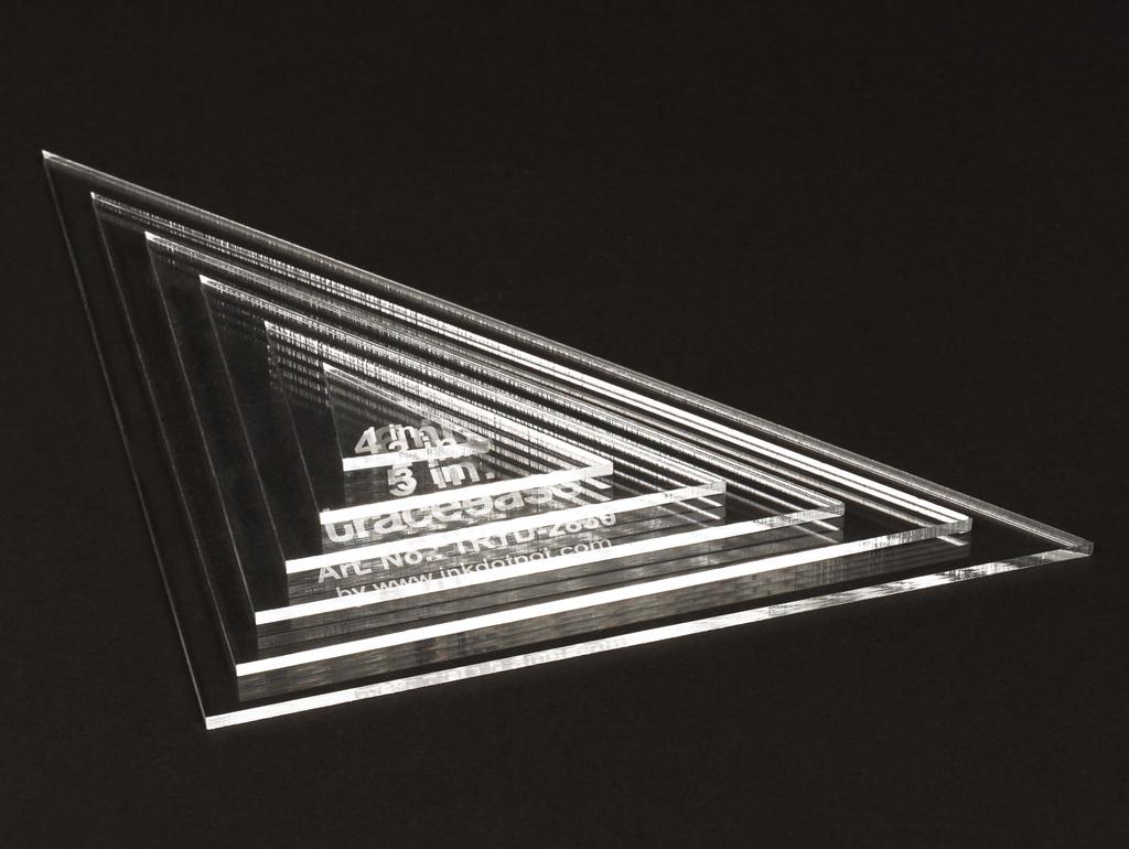 Traceease 6 шт. прямоугольные треугольные геометрические шаблоны-шаблоны 1, 2, 3, 4, 5, 6 дюймов, трафаретная линейка «сделай сам», для геометрических измерений — толщина 1,8 дюйма