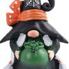 Halloween Gnome Decoration Pumpkin Couple Resin Figurine Fairy Tale Themed Gnome Sculpture Indoor Outdoor Table Desk Home Decor