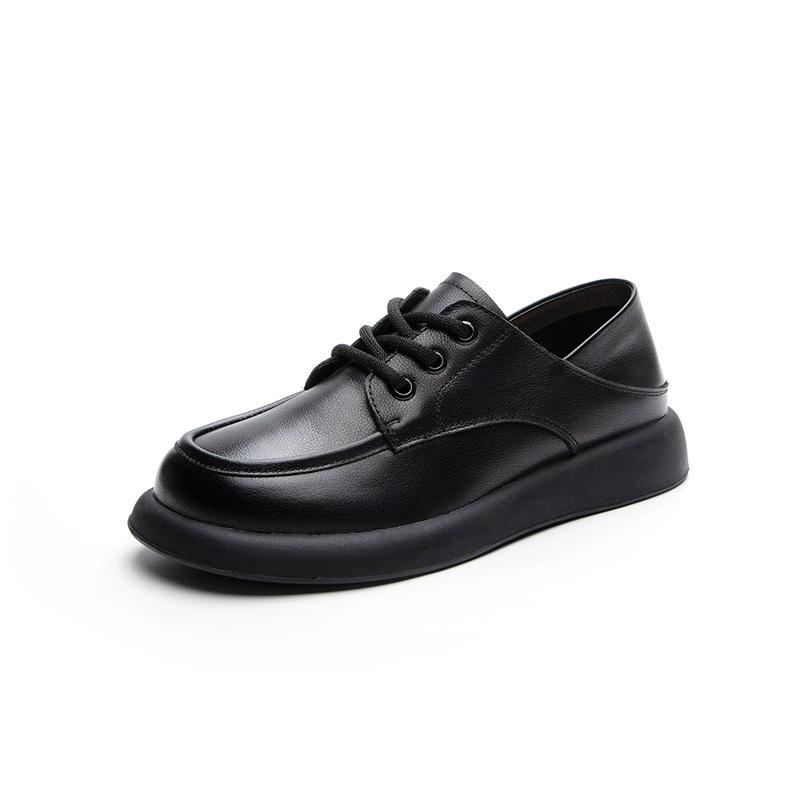 Cowhide Casual Single Shoes Plate Shoes Leather Retro Shoes