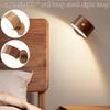 USB Rechargeable LED Wall Sconce Wooden Magnetic Night Light Simple Wall Mounted Lamp