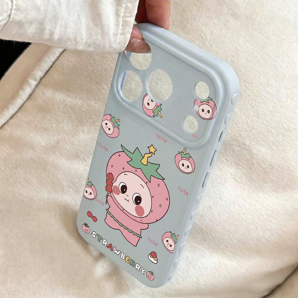 Звезда с клубничной головой для чехла на телефон Apple iPhone17 16promax 15 полностью защитный 14 новый 13 женский 12
