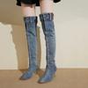 Woman Pointed Toe Knight Boots Women Retro Knee High Boots Woman Autumn Winter Western Cowboy Long Botas Mujer