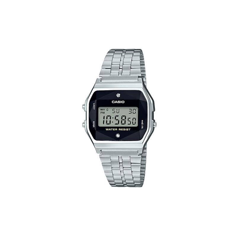Casio Серия YOUTH - маленькие металлические квадраты, маленькие квадраты, маленькие серебряные самородки, классический ретро водонепроницаемый, кварцевый механизм, нержавеющая сталь A159WAD-1
