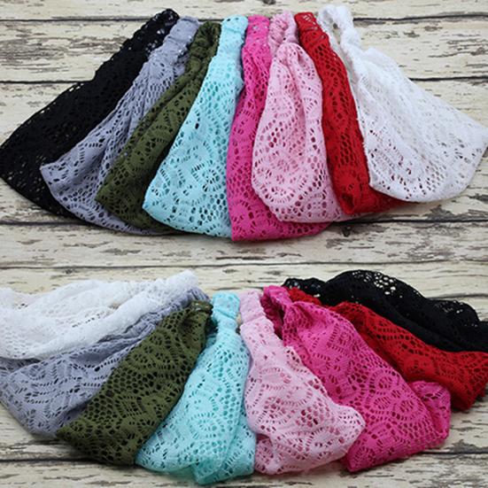 Модная эластичная широкая кружевная повязка на голову для девочек, тюрбан, повязка на голову, банданы, повязка для волос