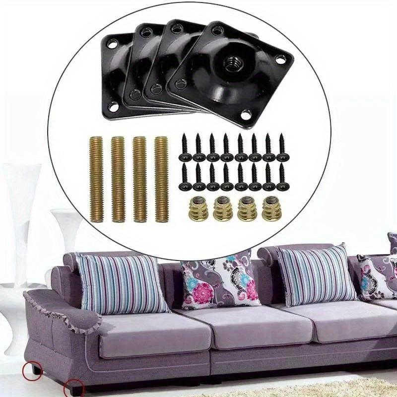 1 шт., монтажные пластины для ножек, мебельные пластины для ножек, плоские монтажные Т-образные пластины, болты для вешалок, винты, укрепляющие мебель, сиденье дивана