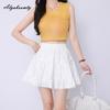 Летнее женское бальное платье в стиле Лолиты, мини-юбка с высокой талией, белая, абрикосовая, черная, с бантом, многоуровневая юбка, милые короткие юбки для девочек Kawaii