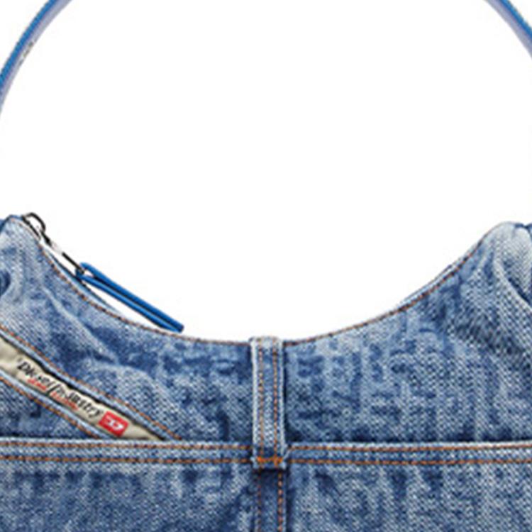 Diesel Letter Pattern Denim Shoulder Tote Bag Women bags Blue X08783P2088H8457