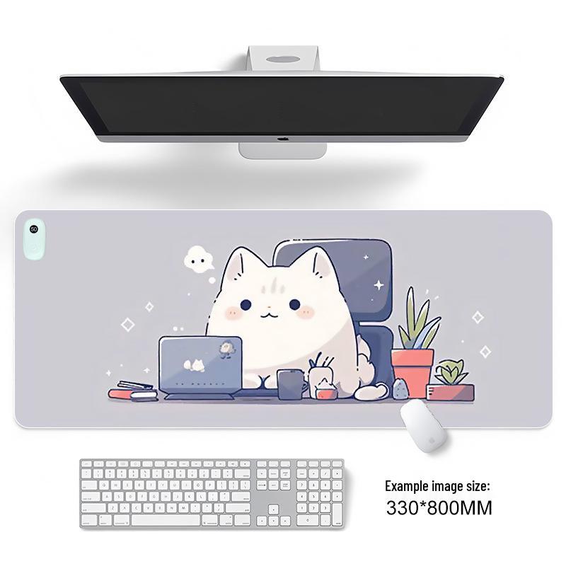 Large Odorless Cartoon Heating Desk Pad - Warm Office Mouse & Table Mat