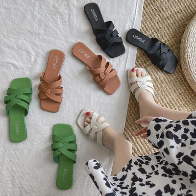 Мода 2025 Туфли-лодочки с открытой пяткой, женские кожаные сандалии, тапочки для ванной, пляжная обувь, удобные шлепанцы для женщин