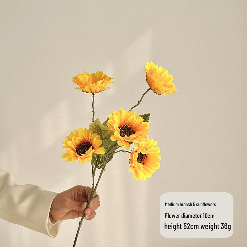 Букет подсолнухов - Искусственные шелковые цветы для украшения гостиной, офиса, спальни