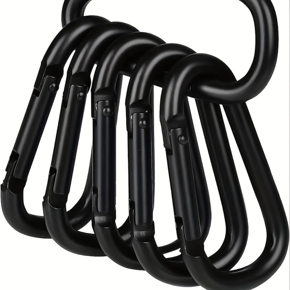 5pcs Aluminum Zinc Zinc Alloy D Type Carabiner Electrophoresis Outdoor Sports Buckle Fishing
