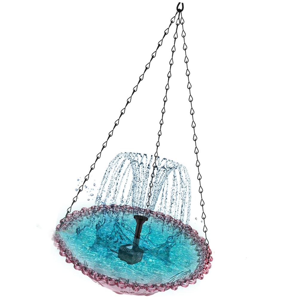 Decorative Solar Powered Bird Bath Bowl for Garden Yard Balcony Birdwatching Bath Tray for Nature Lover