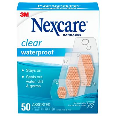 50/20/8шт Nexcare водонепроницаемые прозрачные повязки разных размеров,