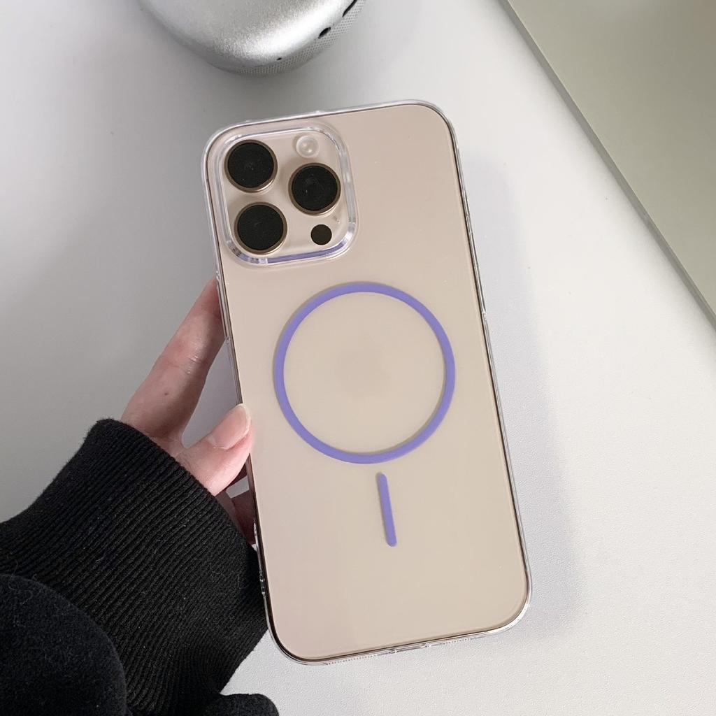 Для iPhone 16 Pro Max Магнитный чехол для телефона для Apple 15 Всесторонний Защита от падения 14 Прозрачный Жесткий защитный чехол из поликарбоната 13