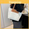 Chic Street Style Large Tote Bag For College Students With Soft Medium Structure