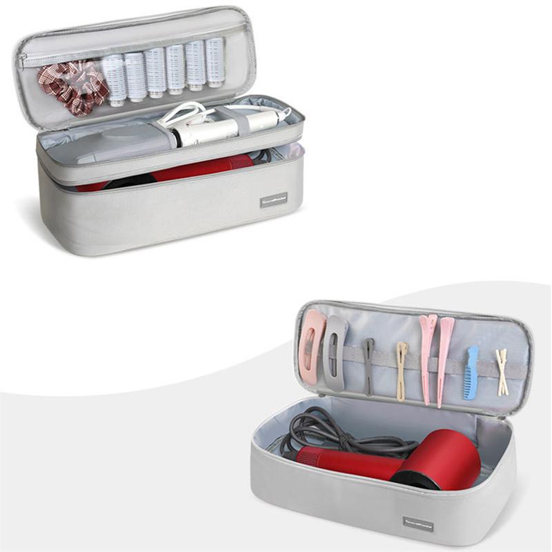 Большая сумка для фена, дорожная сумка для фена, портативная двухслойная сумка для хранения фена, вместительный органайзер для женщин