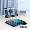 Coque pour iPad Air 11 Pouces - E.F.CONNECTION - Protection Antichoc - Support Veille-Réveil - Cuir PU Noir