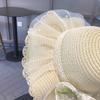 Straw Children Straw Hat Lace Beach Bucket Cap New Straw Shoulder Bag  Baby Girls