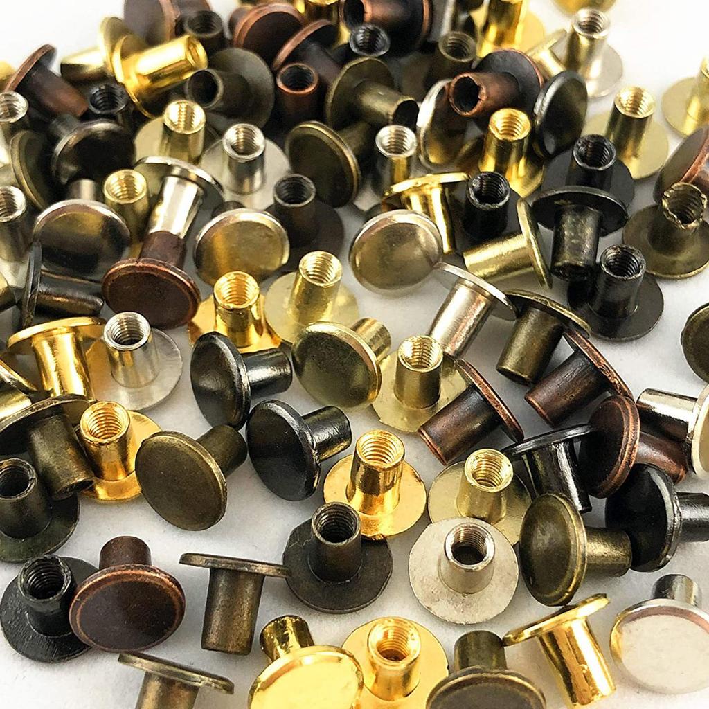 125 Set Multipurpose Chicagos Binding Screws Set for Leather Craft Supplies and Bookbinding with Storage Box Use