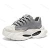 Fashion Men Sneakers 2025 Chunky Sport Shoes Fashion Casual Microfiber Leather Upper Height Increased Platform White Leisure Shoes