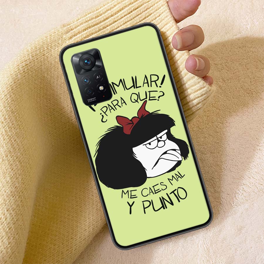 Mafalda Cartoon Phone Case For Redmi 13C 14C Note 14 13 Pro Plus 5G Clear Capa 12 12C 10A 10C 10 9A 9C 9T 9 8 Pro Cover TPU Shel