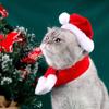 Кошка Шапка Санты Шарф Набор Щенок Котенок Рождественская Вечеринка Костюм