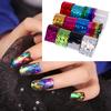 12pcs Laser Rhombus Pattern Nail Transfer Stickers Starry Sky Stickers Nail Foil Nail Art Decoration